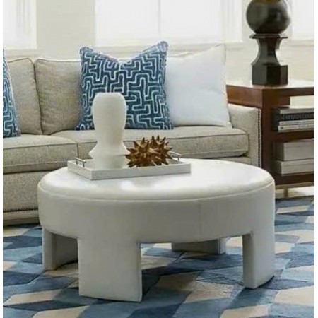 HY09-32 : Bàn Sofa, Ottoman Hình Tròn - Xanh Dương